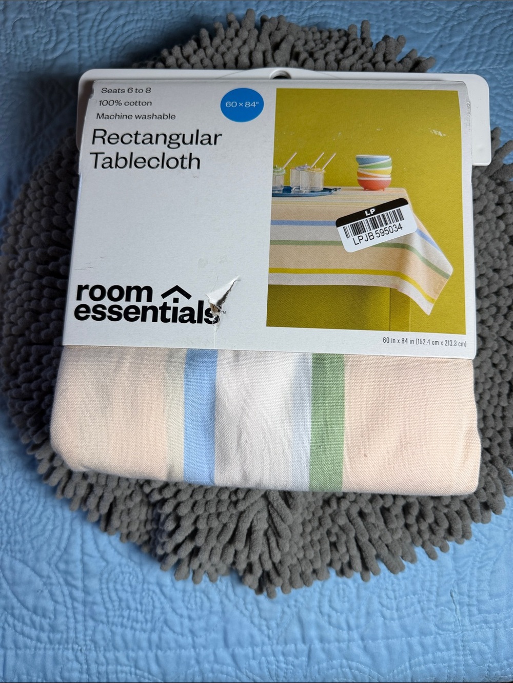Room Essentials Pastel Stripe Cotton Tablecloth - Blue & Green